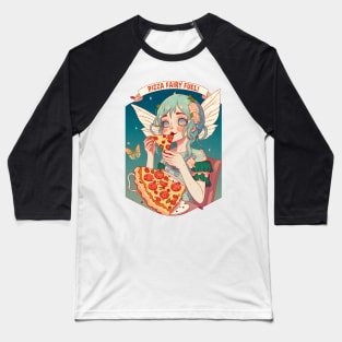 Pizza Fairy Fuel Funny Food Retro Japonese Anime Baseball T-Shirt